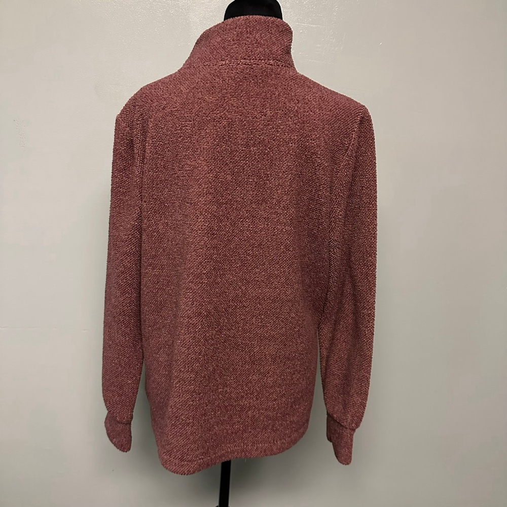 Balance Collection Maroon 3/4 button Sweater womens Large heavy knit pockets - Picture 11 of 12